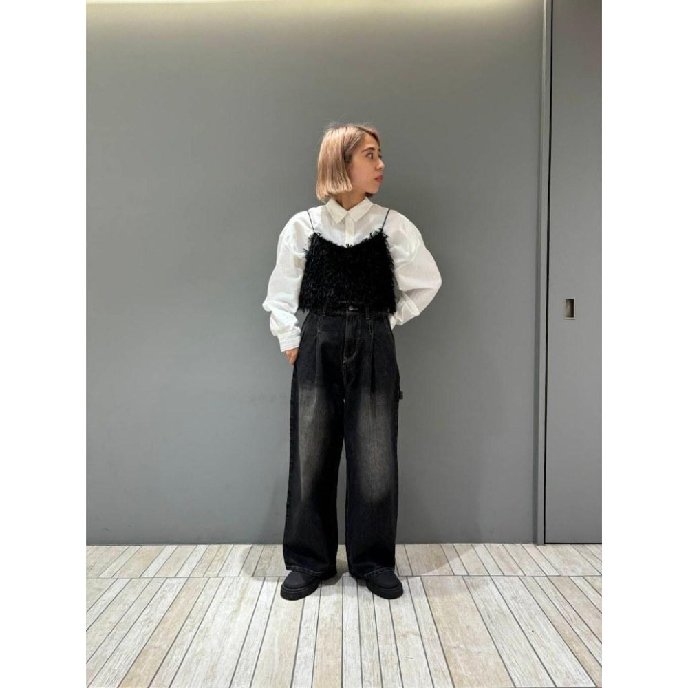 ：常花二手：🇯🇵 KBF ✿ 刷色丹寧牛仔寬褲（實拍照請看下方商品說明欄）日牌正品 現貨刷色丹寧牛仔寬褲-細節圖5