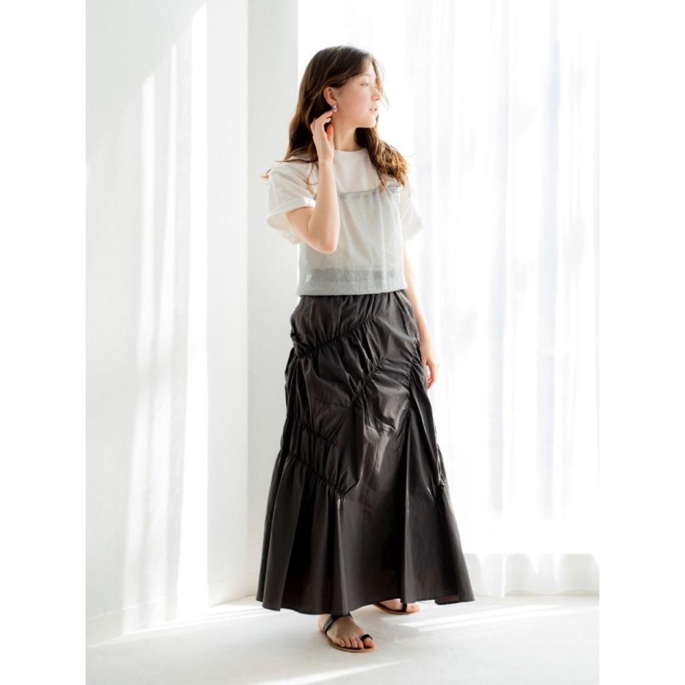 ：常花二手：🇯🇵 Ungrid ✿ 不規則抽皺設計長裙（實拍照請看下方商品說明欄）日牌正品 現貨-細節圖4