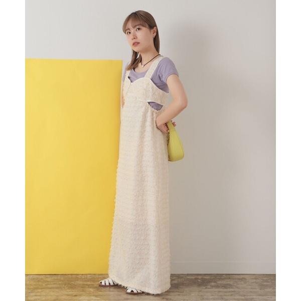 ：常花二手：🇯🇵 Ray BEAMS ✿ 羽毛馬甲腰間簍空直筒洋裝（實拍照請看下方商品說明欄）日牌正品 現貨-細節圖5