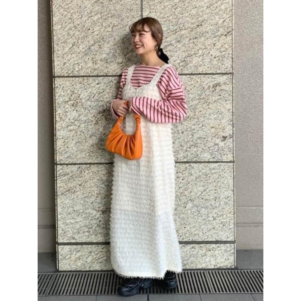 ：常花二手：🇯🇵 Ray BEAMS ✿ 羽毛馬甲腰間簍空直筒洋裝（實拍照請看下方商品說明欄）日牌正品 現貨-細節圖7