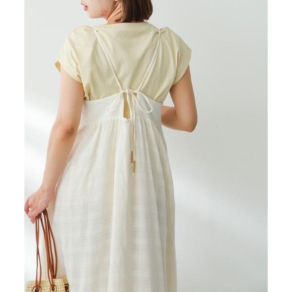 ：常花二手：🇯🇵 SENSE OF PLACE ✿ 格紋透膚夏日綁帶吊帶洋裝（實拍照請看下方商品說明欄）日牌正品 現貨-細節圖3