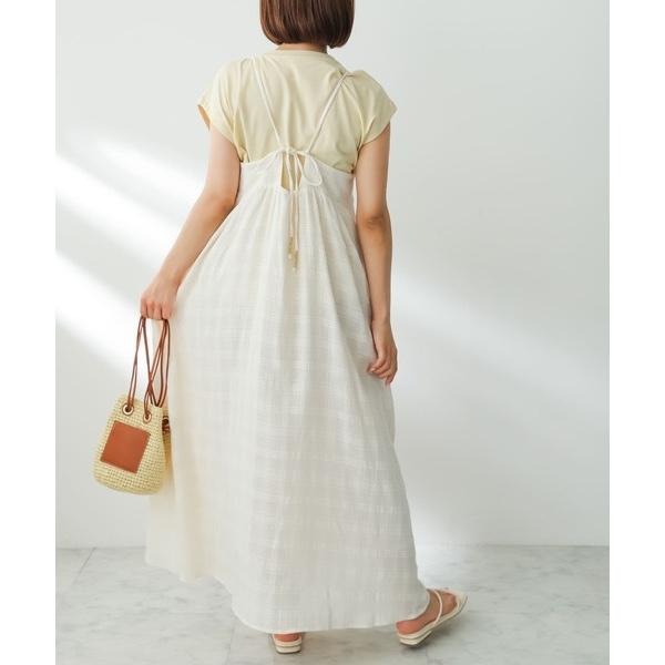 ：常花二手：🇯🇵 SENSE OF PLACE ✿ 格紋透膚夏日綁帶吊帶洋裝（實拍照請看下方商品說明欄）日牌正品 現貨-細節圖4