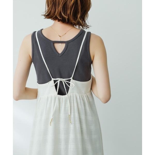 ：常花二手：🇯🇵 SENSE OF PLACE ✿ 格紋透膚夏日綁帶吊帶洋裝（實拍照請看下方商品說明欄）日牌正品 現貨-細節圖6