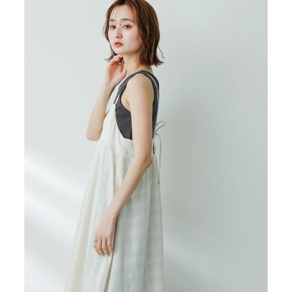 ：常花二手：🇯🇵 SENSE OF PLACE ✿ 格紋透膚夏日綁帶吊帶洋裝（實拍照請看下方商品說明欄）日牌正品 現貨-細節圖7