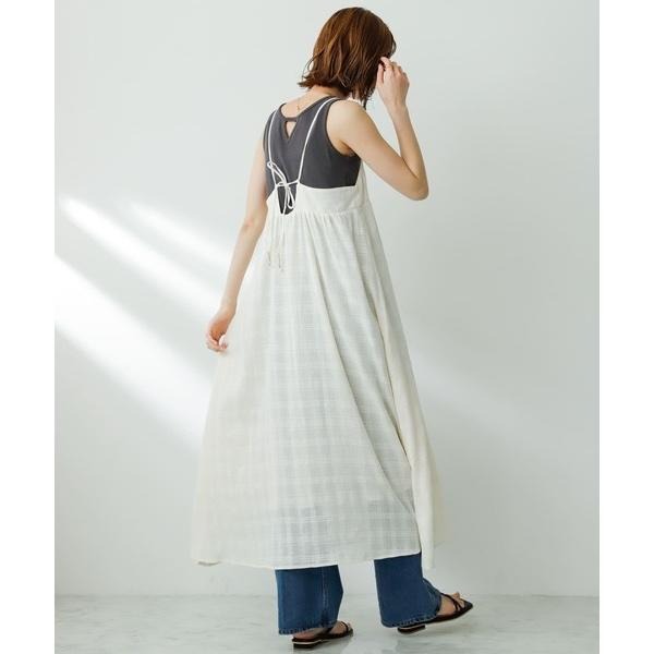 ：常花二手：🇯🇵 SENSE OF PLACE ✿ 格紋透膚夏日綁帶吊帶洋裝（實拍照請看下方商品說明欄）日牌正品 現貨-細節圖9