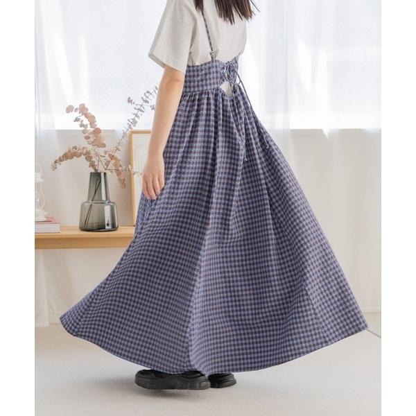 ：常花二手：🇯🇵 LOWRYS FARM ✿ 格紋細肩帶吊帶洋裝（實拍照請看下方商品說明欄）日牌正品 現貨-細節圖2