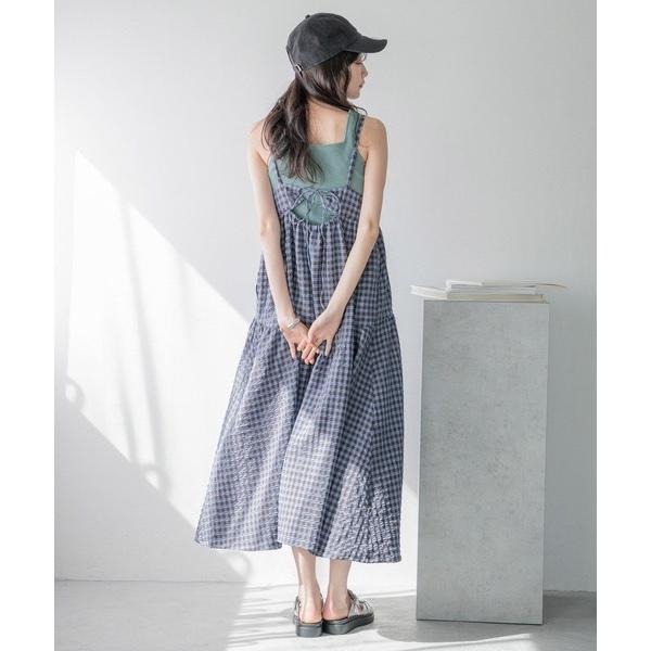 ：常花二手：🇯🇵 LOWRYS FARM ✿ 格紋細肩帶吊帶洋裝（實拍照請看下方商品說明欄）日牌正品 現貨-細節圖5