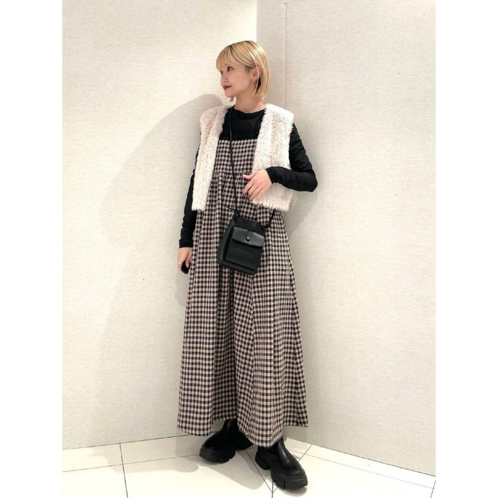 ：常花二手：🇯🇵 LOWRYS FARM ✿ 格紋細肩帶吊帶洋裝（實拍照請看下方商品說明欄）日牌正品 現貨-細節圖7