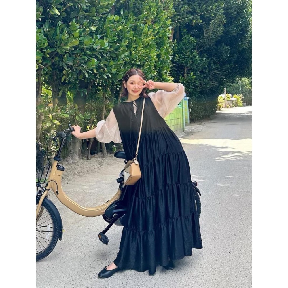 ：常花二手：🇯🇵 select MOCA ✿ 透膚澎袖V領襯衫（實拍照請看下方商品說明欄）＃日牌正品-細節圖8