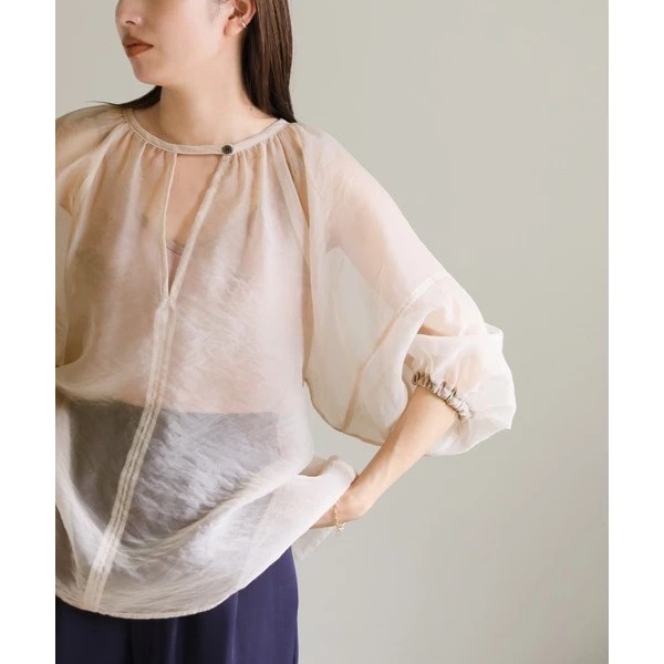 ：常花二手：🇯🇵 select MOCA ✿ 透膚澎袖V領襯衫（實拍照請看下方商品說明欄）＃日牌正品-規格圖9