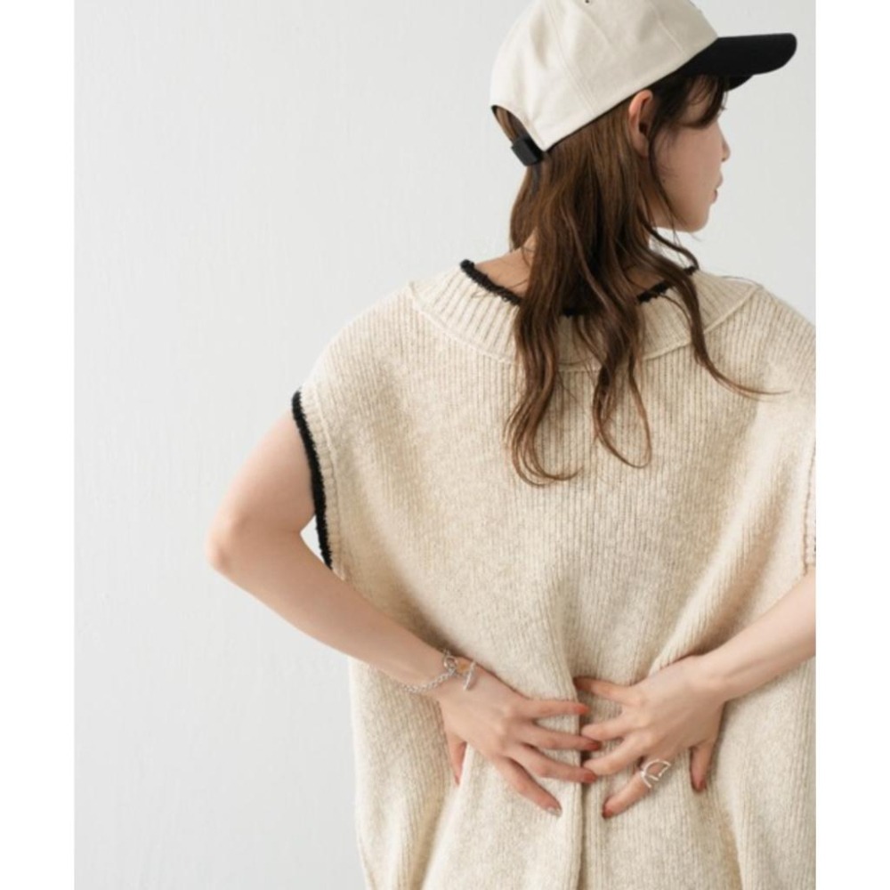 ：常花二手：🇯🇵 Kastane ✿ 撞色滾邊長版背心（實拍照請看下方商品說明欄）＃日牌正品-細節圖3