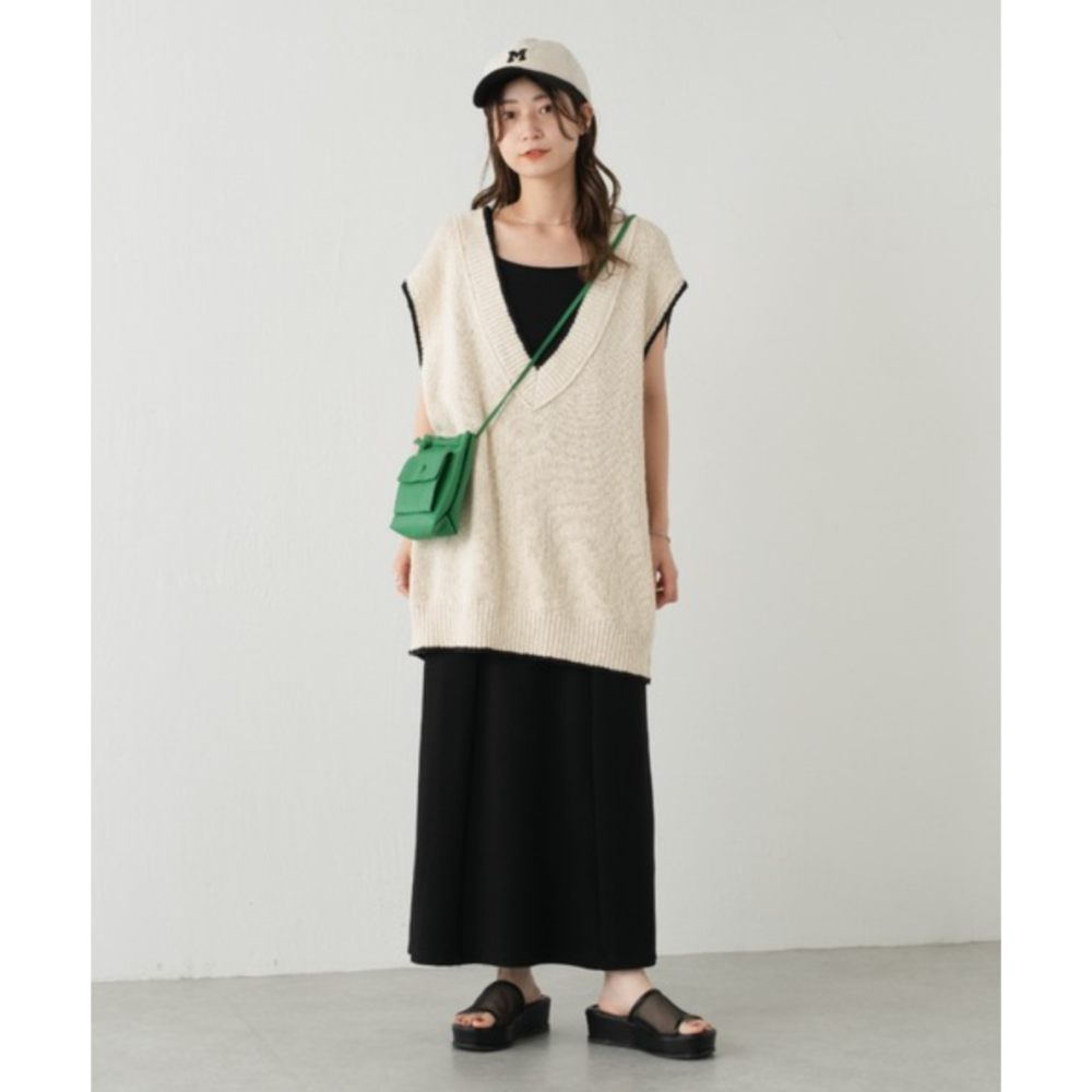 ：常花二手：🇯🇵 Kastane ✿ 撞色滾邊長版背心（實拍照請看下方商品說明欄）＃日牌正品-細節圖6