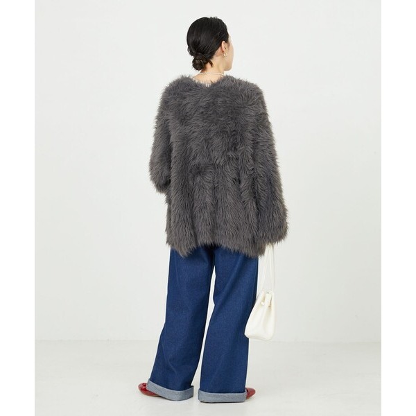 ：常花二手：🇯🇵 FREAK’S STORE ✿ 長毛海寬鬆針織外套（實拍照請看下方商品說明欄）日牌正品 現貨-細節圖5