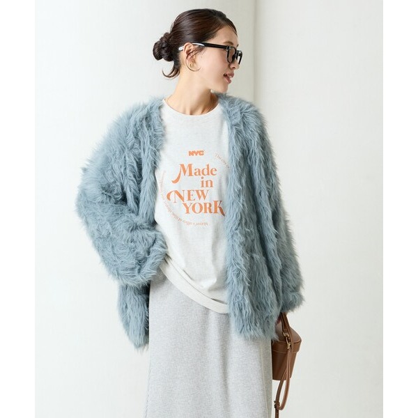 ：常花二手：🇯🇵 FREAK’S STORE ✿ 長毛海寬鬆針織外套（實拍照請看下方商品說明欄）日牌正品 現貨-細節圖9