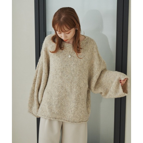 ：常花二手：🇯🇵 hinari ✿ 慵懶寬鬆毛茸茸針織毛衣（實拍照請看下方商品說明欄）日牌正品 現貨-細節圖5