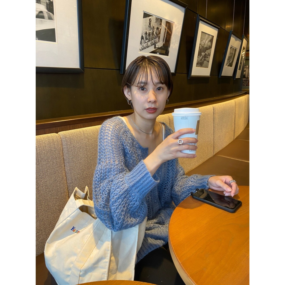 ：常花二手：🇯🇵 Kastane ✿ 寬鬆簍空針織長版罩衫（實拍照請看下方商品說明欄）日牌正品 現貨-細節圖7