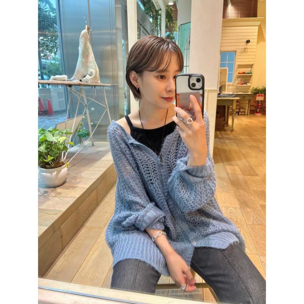 ：常花二手：🇯🇵 Kastane ✿ 寬鬆簍空針織長版罩衫（實拍照請看下方商品說明欄）日牌正品 現貨-細節圖8