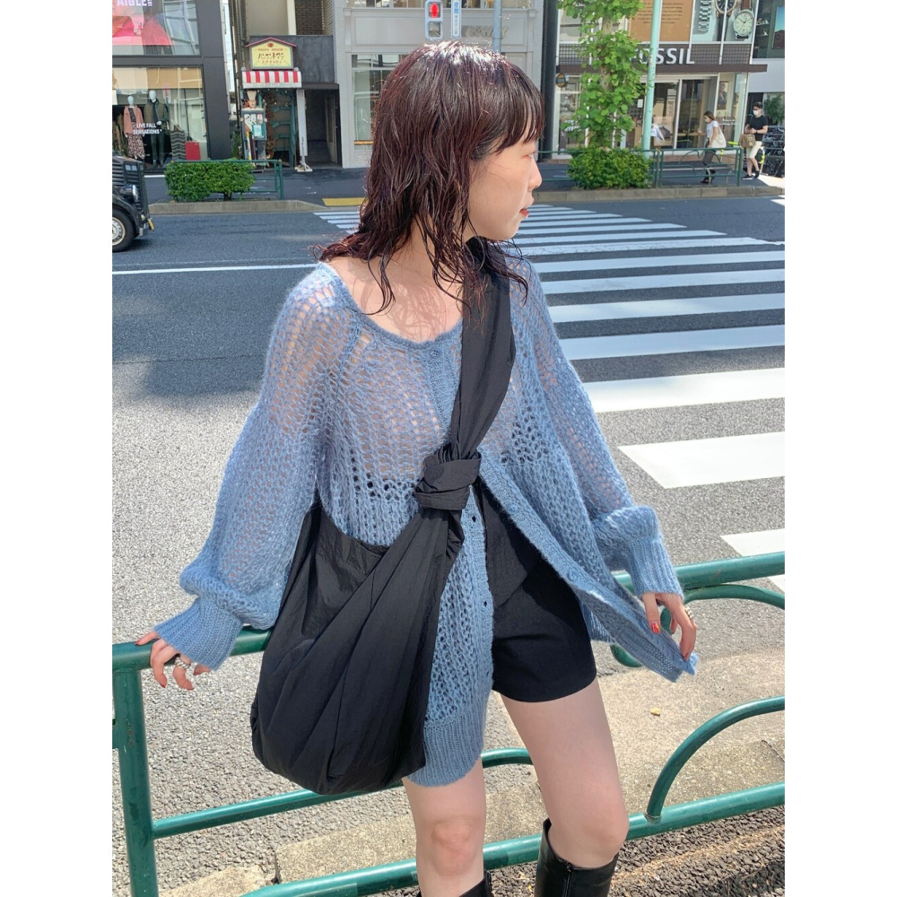 ：常花二手：🇯🇵 Kastane ✿ 寬鬆簍空針織長版罩衫（實拍照請看下方商品說明欄）日牌正品 現貨-細節圖11