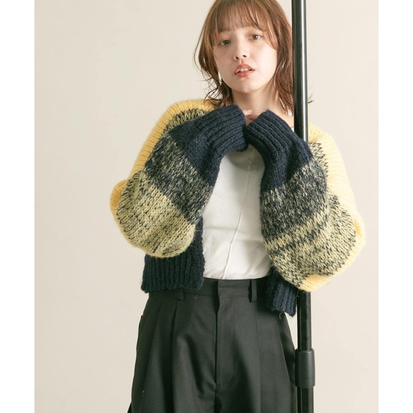 ：常花二手：🇯🇵 KBF ✿ 撞色短版針織外套（實拍照請看下方商品說明欄）日牌正品 現貨-細節圖2