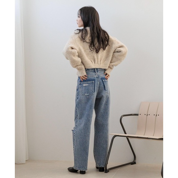 ：常花二手：🇯🇵 LOWRYS FARM ✿ 短版弧形下擺針織小罩衫（實拍照請看下方商品說明欄）日牌正品 現貨-細節圖2