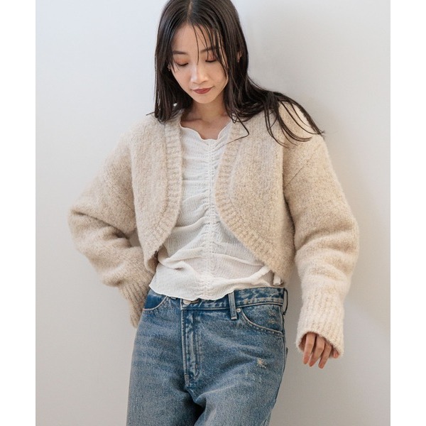 ：常花二手：🇯🇵 LOWRYS FARM ✿ 短版弧形下擺針織小罩衫（實拍照請看下方商品說明欄）日牌正品 現貨-細節圖4