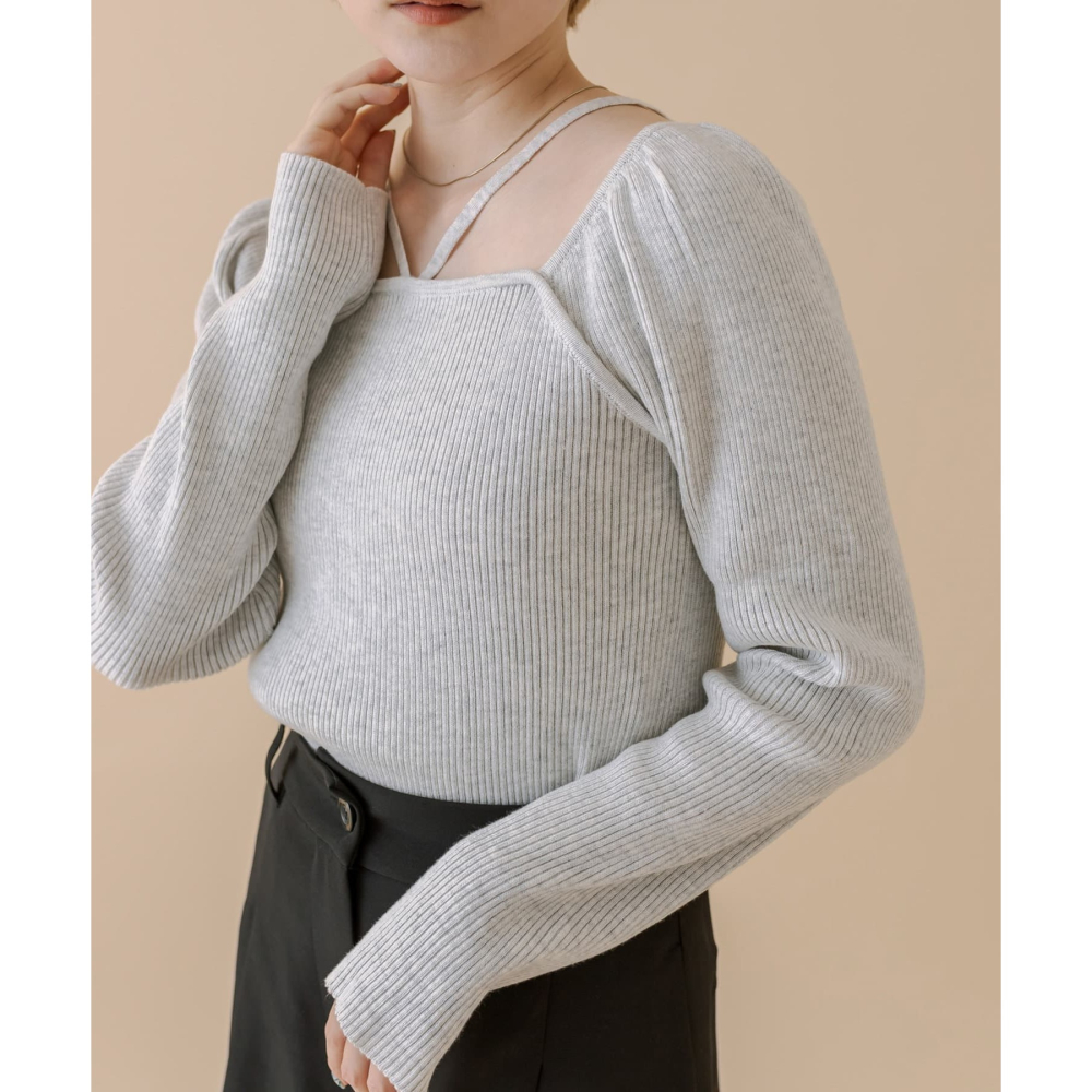 ：常花二手：🇯🇵 mline ✿ 繫帶方領氣質針織上衣（實拍照請看下方商品說明欄）日牌正品 現貨-細節圖2