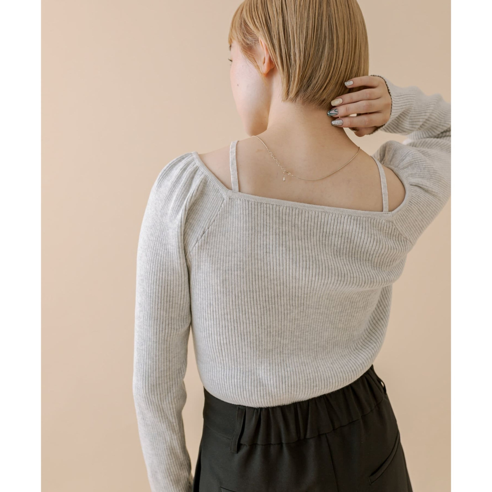 ：常花二手：🇯🇵 mline ✿ 繫帶方領氣質針織上衣（實拍照請看下方商品說明欄）日牌正品 現貨-細節圖3