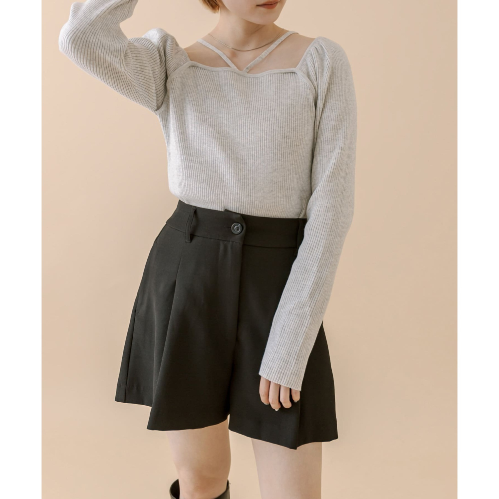 ：常花二手：🇯🇵 mline ✿ 繫帶方領氣質針織上衣（實拍照請看下方商品說明欄）日牌正品 現貨-細節圖4