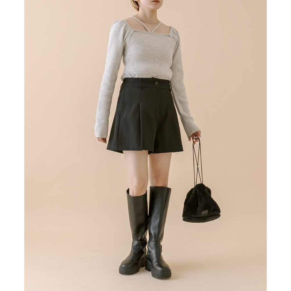 ：常花二手：🇯🇵 mline ✿ 繫帶方領氣質針織上衣（實拍照請看下方商品說明欄）日牌正品 現貨-細節圖5