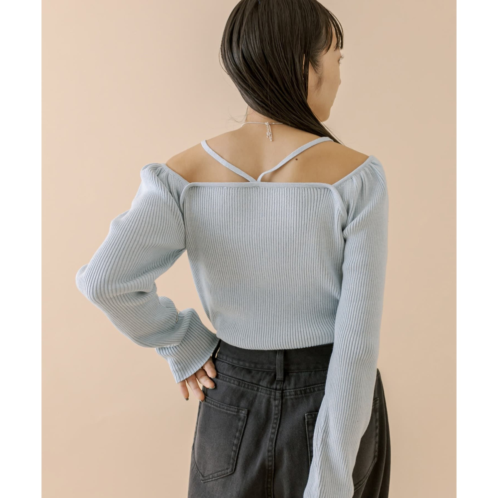 ：常花二手：🇯🇵 mline ✿ 繫帶方領氣質針織上衣（實拍照請看下方商品說明欄）日牌正品 現貨-細節圖11