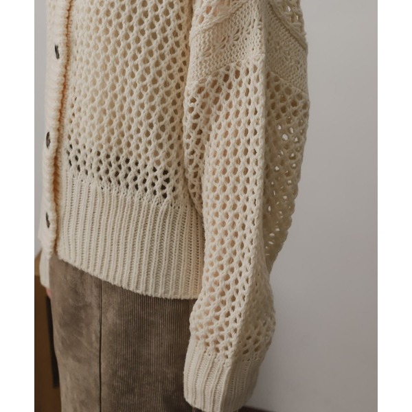 ：常花二手：🇯🇵 SENSE OF PLACE ✿ 撞色釦溫柔簍空針織罩衫（實拍照請看下方商品說明欄）日牌正品現貨-細節圖10