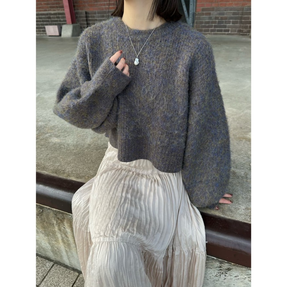 ：常花二手：🇯🇵 hinari ✿ 短版混色針織毛衣（實拍照請看下方商品說明欄）日牌正品 現貨-細節圖10
