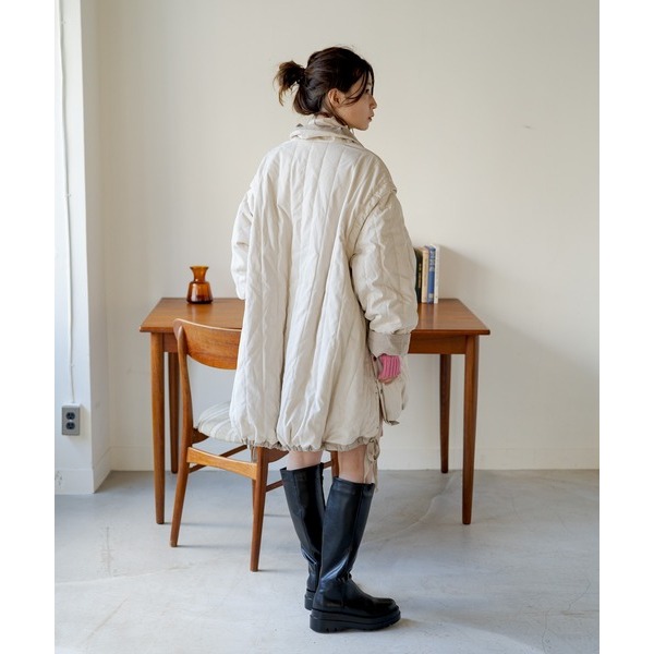 ：常花二手：🇯🇵 Kastane ✿ 多穿法可拆袖絎縫鋪中長版大衣（實拍照請看下方商品說明欄）日牌正品 現貨-細節圖2