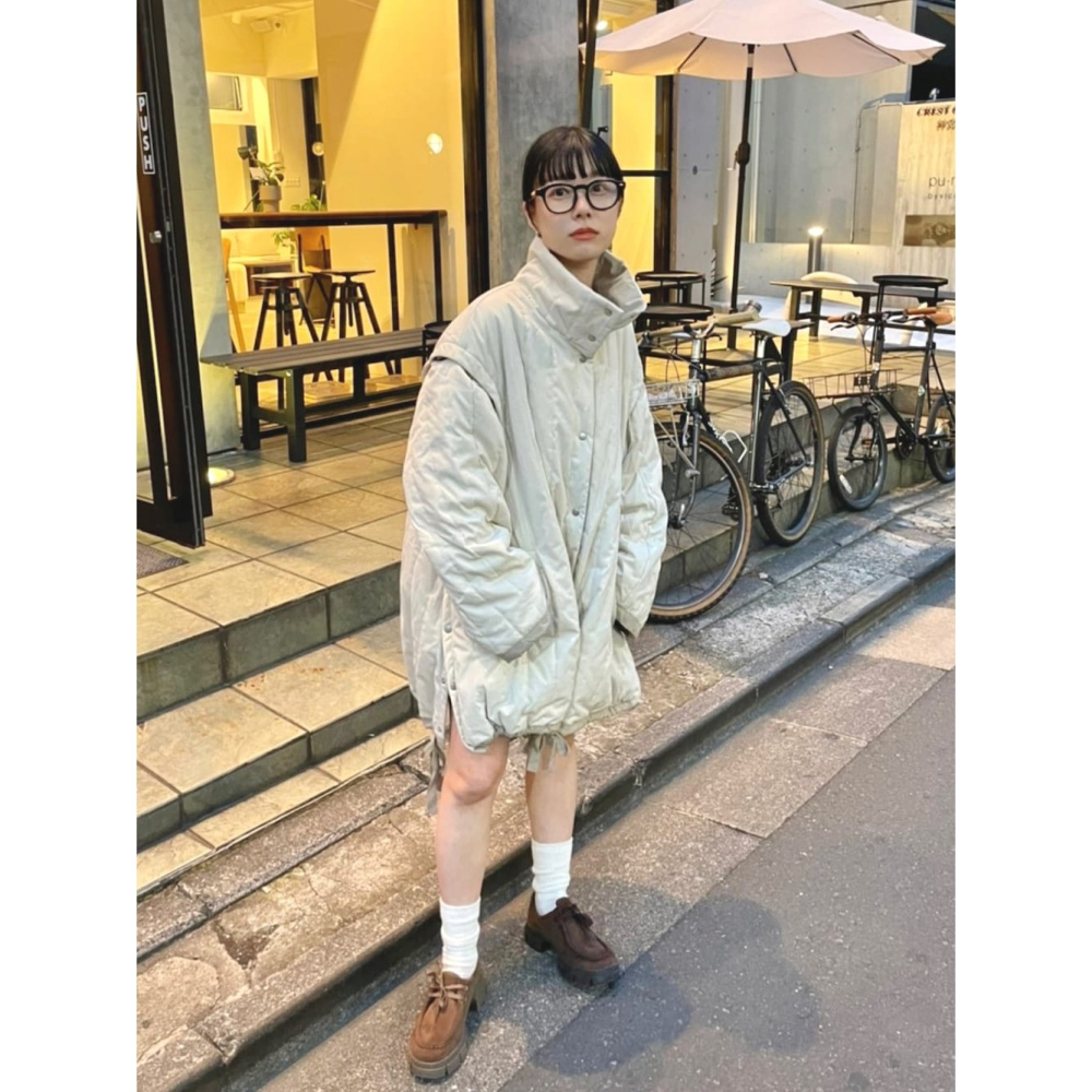 ：常花二手：🇯🇵 Kastane ✿ 多穿法可拆袖絎縫鋪中長版大衣（實拍照請看下方商品說明欄）日牌正品 現貨-細節圖8