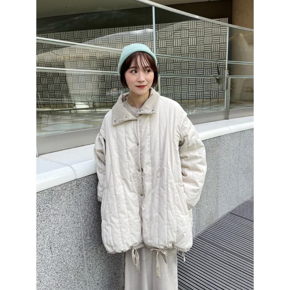 ：常花二手：🇯🇵 Kastane ✿ 多穿法可拆袖絎縫鋪中長版大衣（實拍照請看下方商品說明欄）日牌正品 現貨-細節圖10