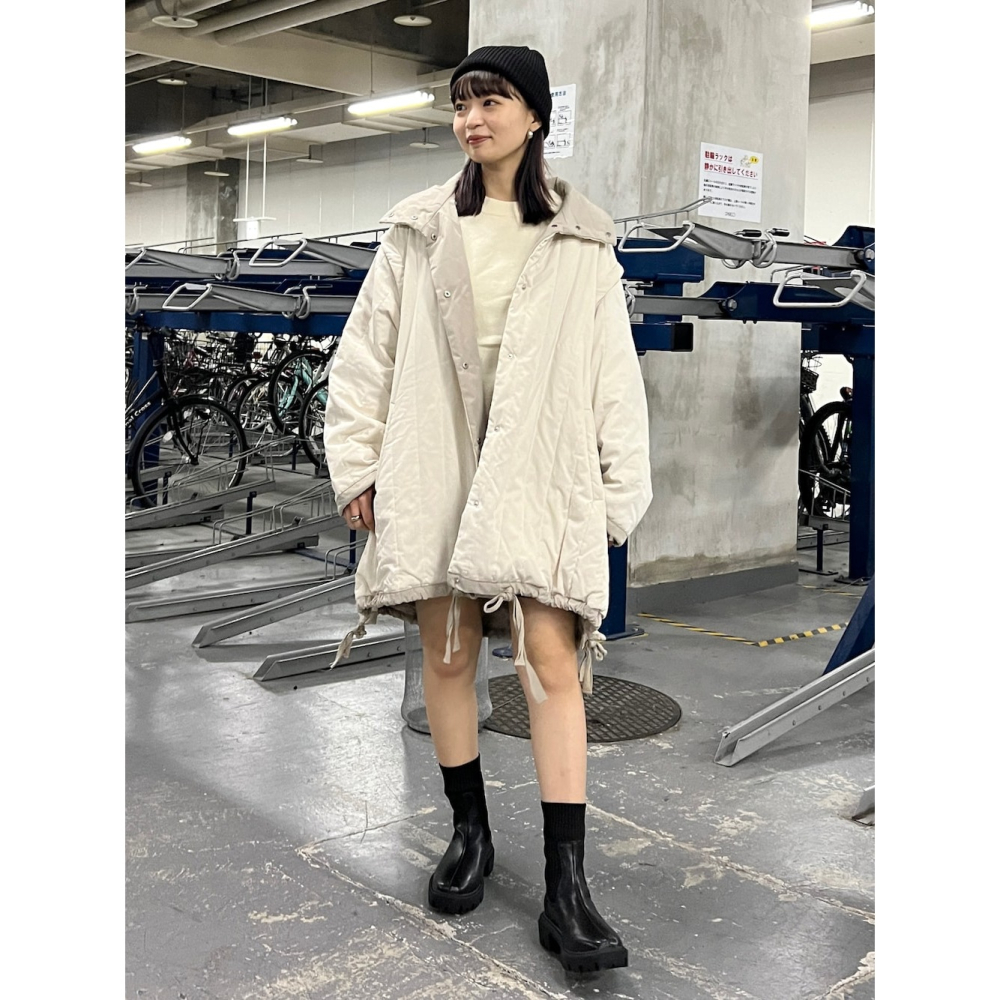 ：常花二手：🇯🇵 Kastane ✿ 多穿法可拆袖絎縫鋪中長版大衣（實拍照請看下方商品說明欄）日牌正品 現貨-細節圖11