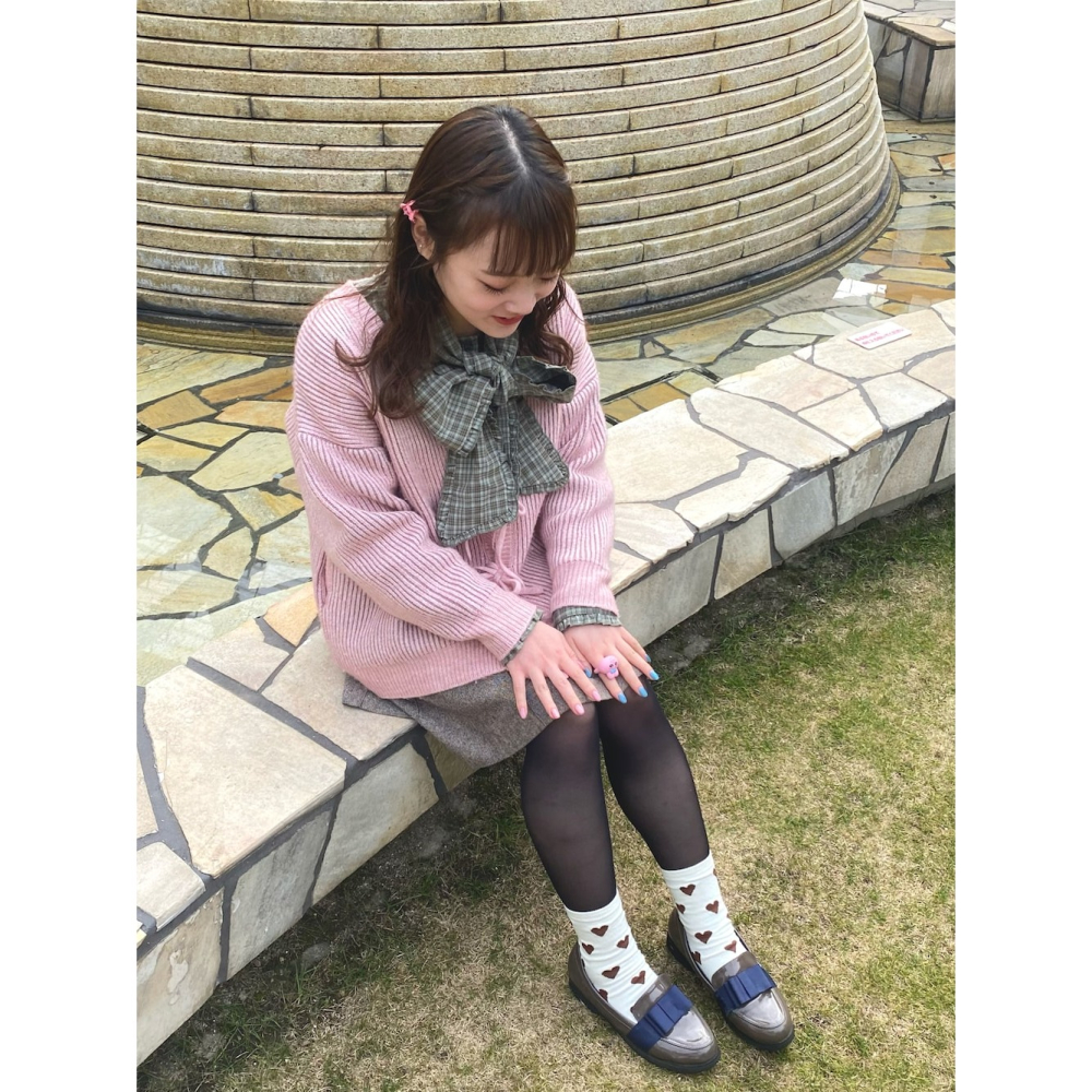 ：常花二手：🇯🇵 merry jenny ✿ V領蝴蝶結綁帶針織開襟衫（實拍照請看下方商品說明欄）日牌正品 現貨-細節圖7