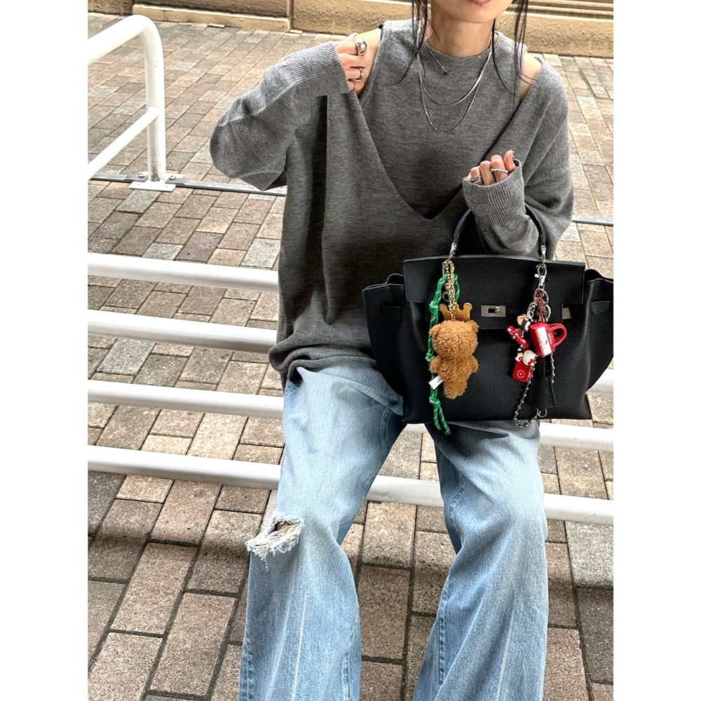 ：常花二手：🇯🇵 select MOCA by son ✿ 層次感寬鬆針織兩件式套裝（實拍照請看下方商品說明欄）-細節圖11
