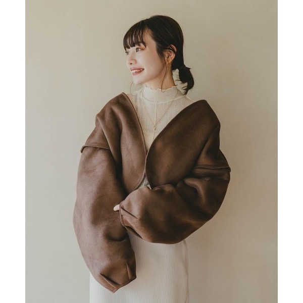 ：常花二手：🇯🇵 hinari ✿ 2way正反兩穿澎袖短版外套（實拍照請看下方商品說明欄）日牌正品 現貨-細節圖6