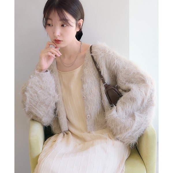 ：常花二手：🇯🇵 Kastane ✿ 溫柔長毛海短版針織開襟外套（實拍照請看下方商品說明欄）日牌正品 現貨-細節圖9