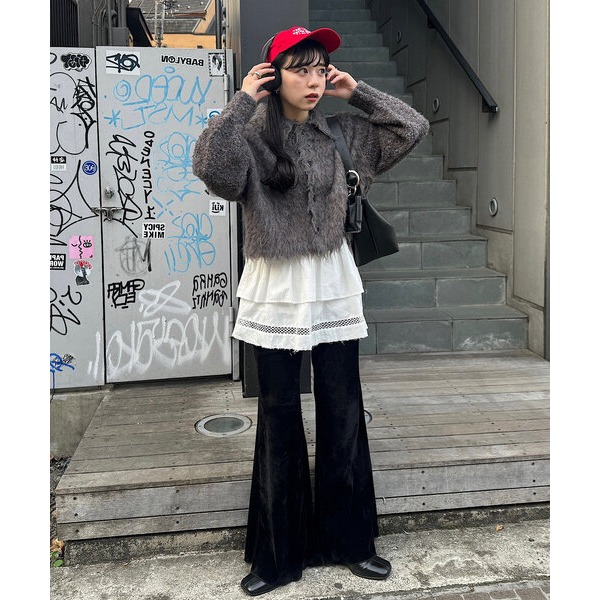 ：常花二手：🇯🇵 Kastane ✿ 可愛翻領長毛海針織外套（實拍照請看下方商品說明欄）日牌正品 現貨-細節圖3