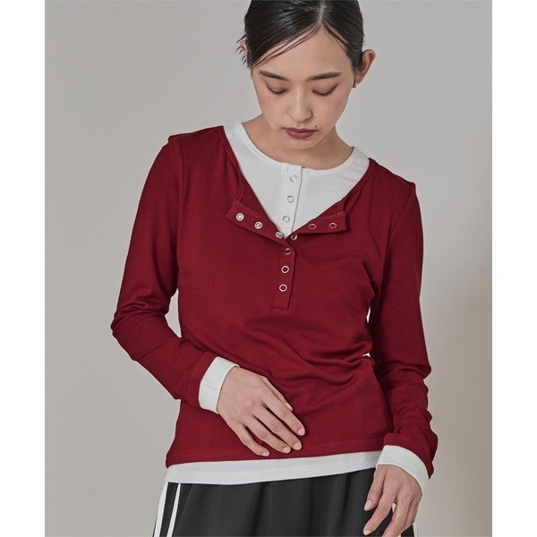 ：常花二手：🇯🇵 miette ✿ 假兩件層次感亨利領上衣（實拍照請看下方商品說明欄）日牌正品 現貨-細節圖2
