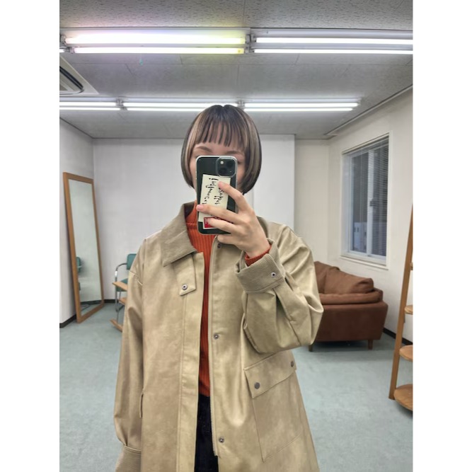 ：常花二手：🇯🇵 SENSE OF PLACE ✿ 仿皮革狩獵夾克（實拍照請看下方商品說明欄）日牌正品 現貨-細節圖6