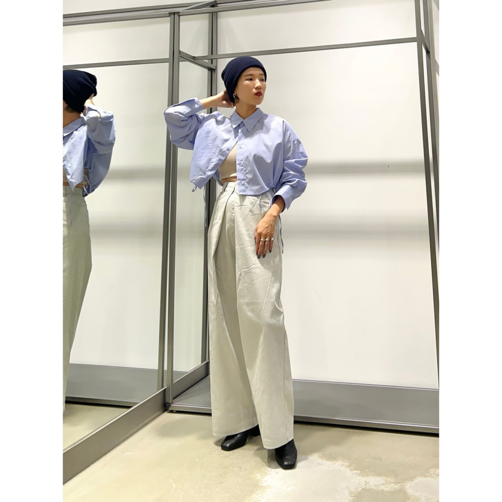 ：常花二手：🇯🇵 KBF ✿ 下擺抽繩短版襯衫（實拍照請看下方商品說明欄）日牌正品 現貨-細節圖2