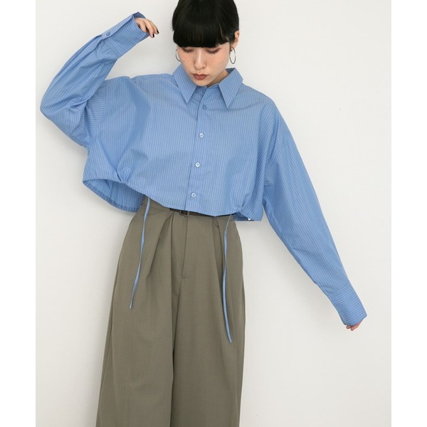 ：常花二手：🇯🇵 KBF ✿ 下擺抽繩短版襯衫（實拍照請看下方商品說明欄）日牌正品 現貨-細節圖10