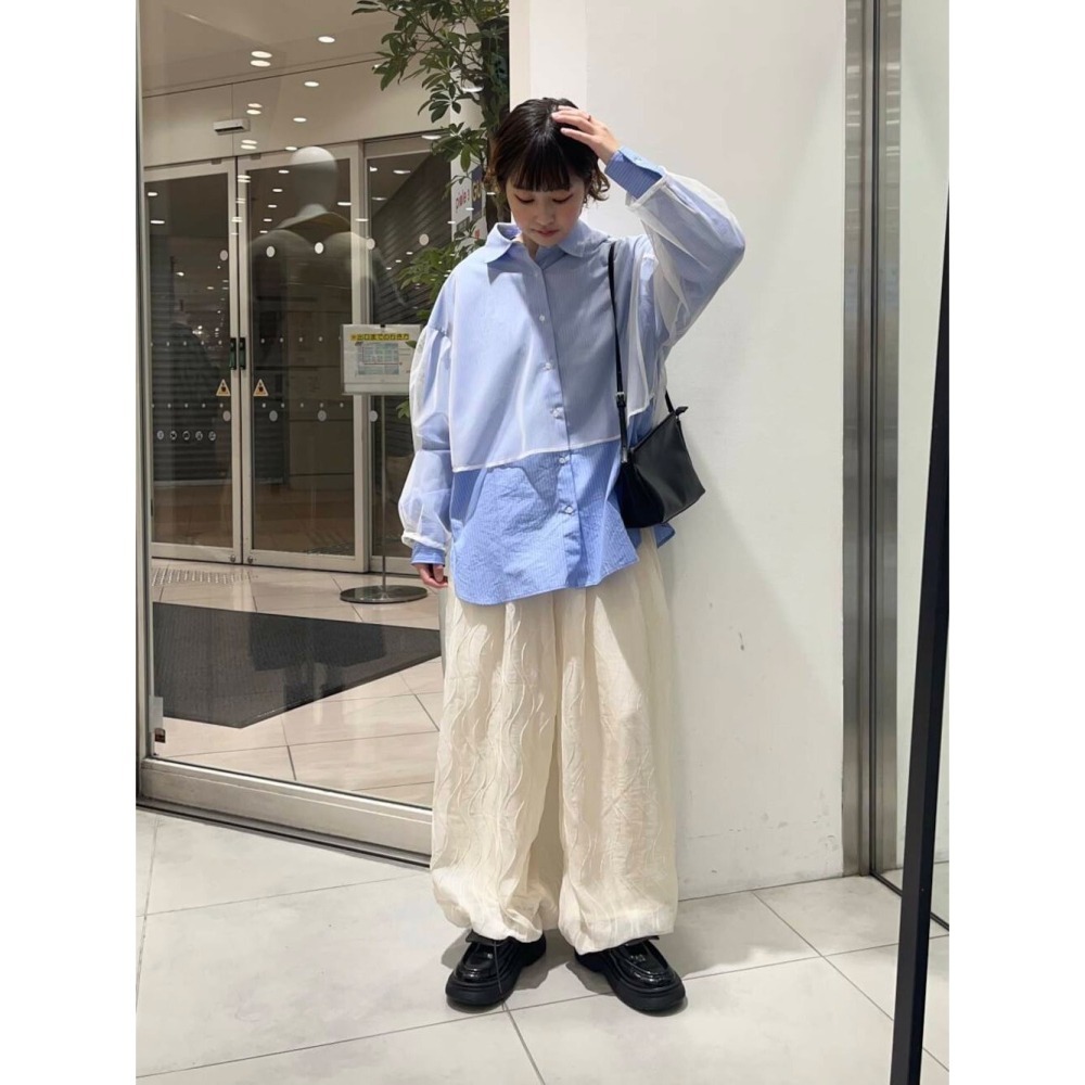 ：常花二手：🇯🇵 KBF ✿ 外罩薄紗層次造型襯衫（實拍照請看下方商品說明欄）日牌正品 現貨-細節圖7