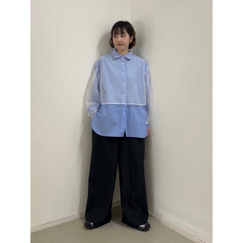 ：常花二手：🇯🇵 KBF ✿ 外罩薄紗層次造型襯衫（實拍照請看下方商品說明欄）日牌正品 現貨-細節圖9