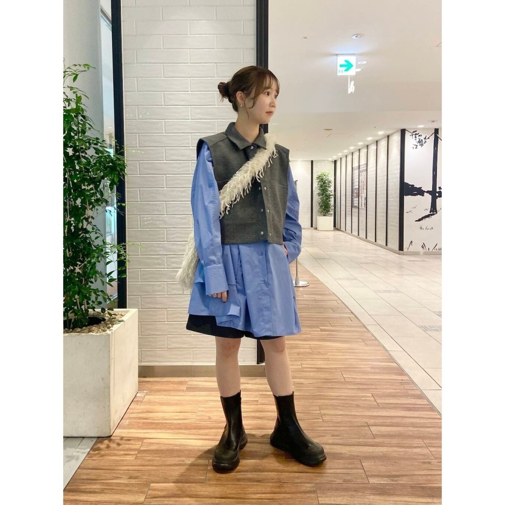 ：常花二手：🇯🇵 KBF ✿ 蛋糕下擺造型襯衫洋裝（實拍照請看下方商品說明欄）日牌正品 現貨-細節圖6