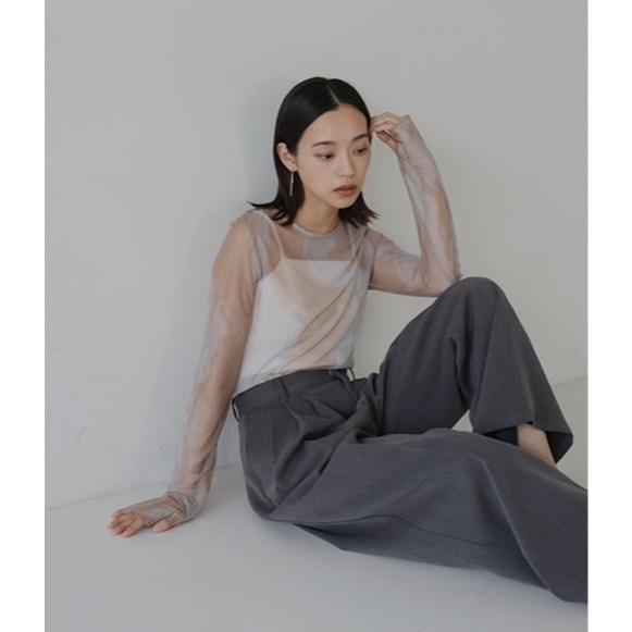：常花二手：🇯🇵 hellam ✿ 夢幻渲染透膚上衣（實拍照請看下方商品說明欄）日牌正品 現貨-細節圖3