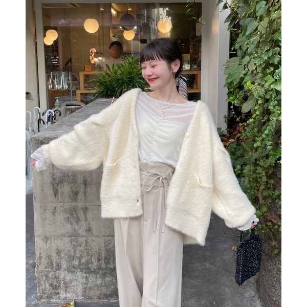 ：常花二手：🇯🇵 hinari ✿ 抓皺造型透膚植絨上衣（實拍照請看下方商品說明欄）日牌正品 現貨-細節圖11